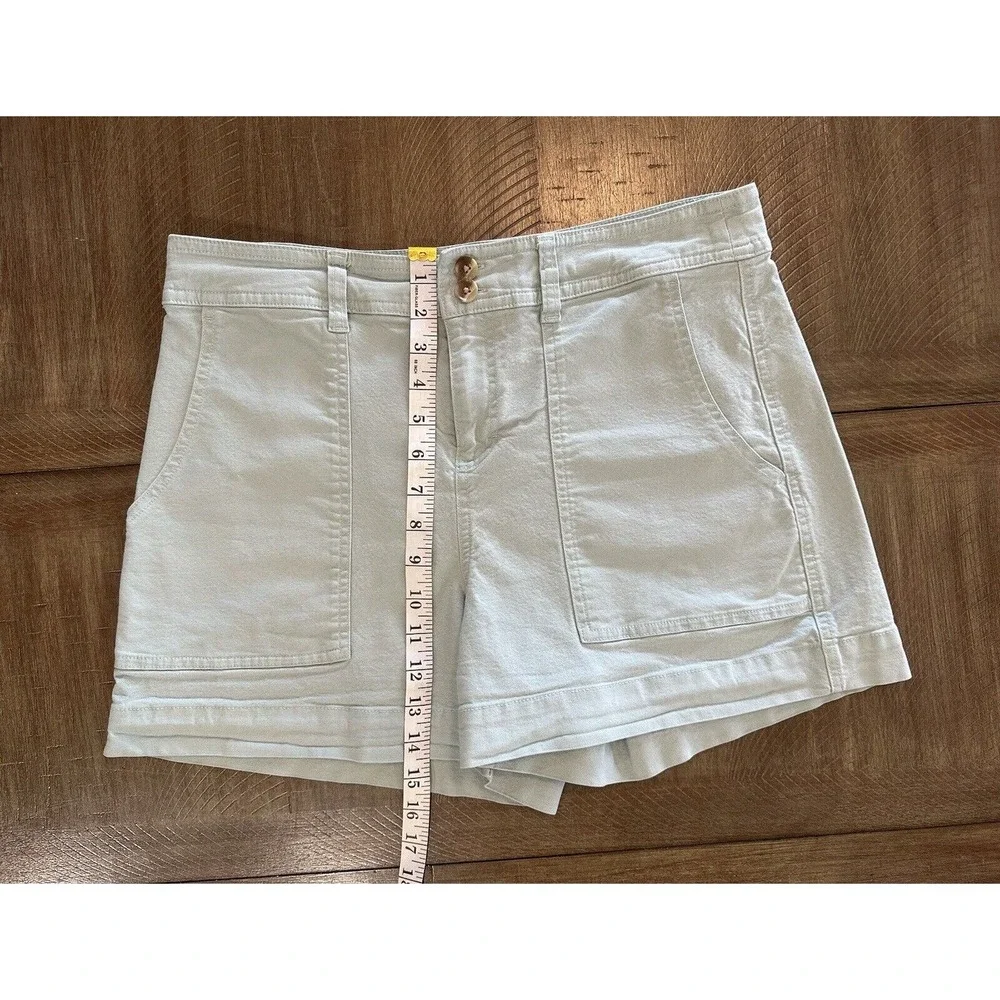 A NEW DAY Womens Size 12 Mint Green High Rise Stretch Cotton Blend Casual Shorts